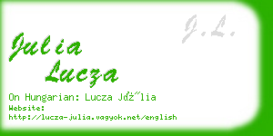 julia lucza business card